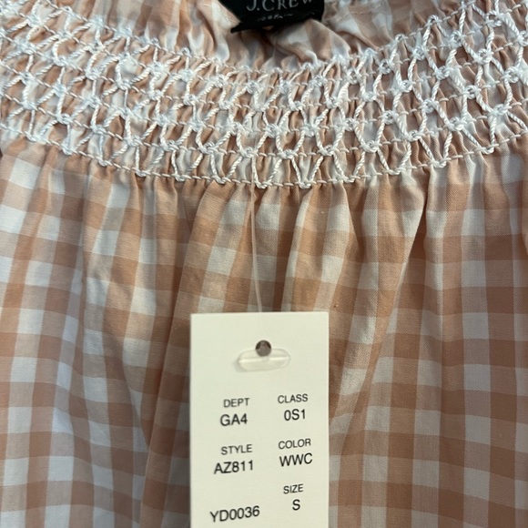 JCrew NWT beige gingham dress size small - Picture 3 of 3